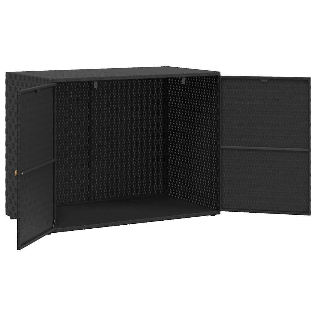 Vrtni ormarić za pohranu crni 100x55,5x80 cm poli ratan
