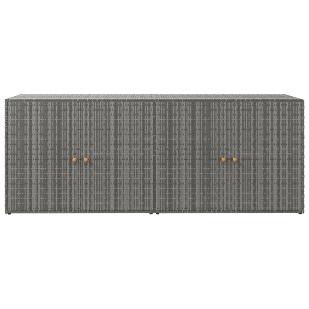 Vrtni ormarić za pohranu sivi 198x55,5x80 cm od poliratana