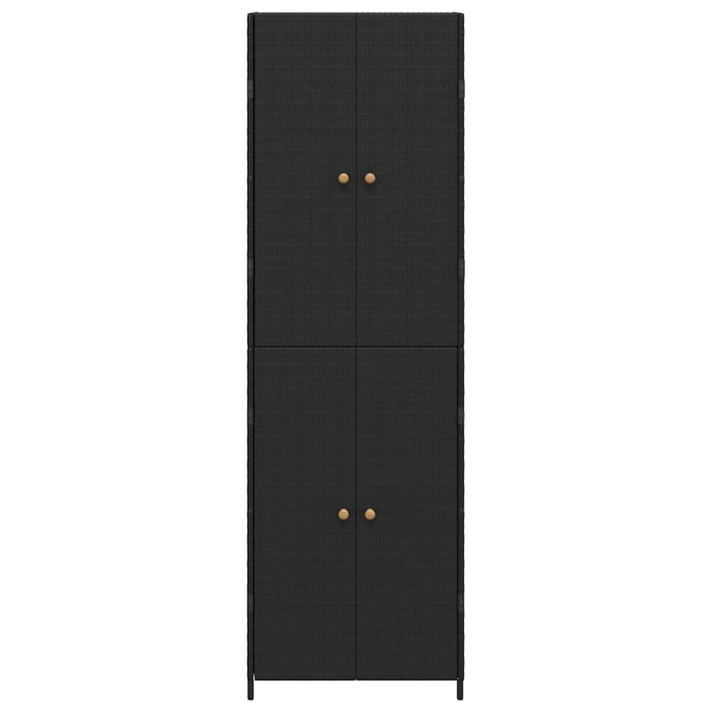 Vrtni ormarić za pohranu crni 59 x 40 x 180 cm od poliratana