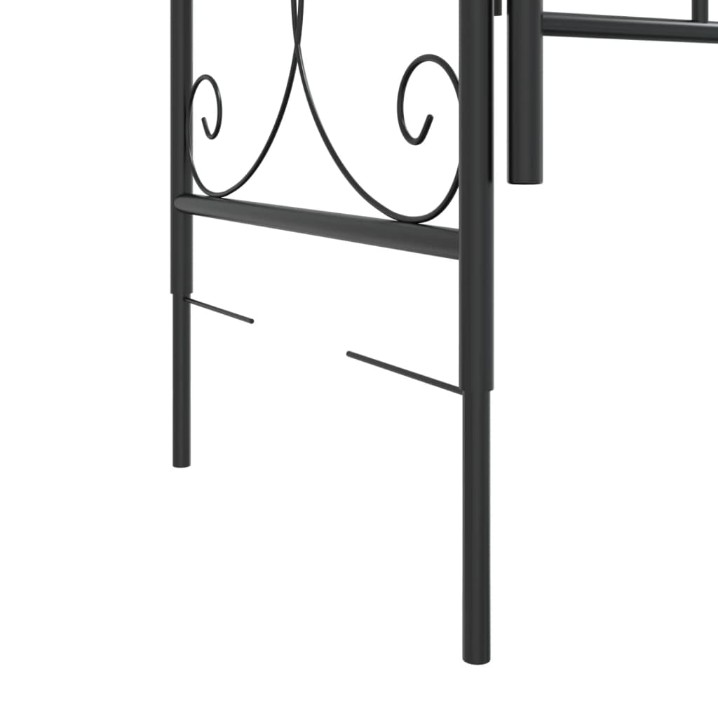 Vrtni luk s vratima crni 108 x 45 x 235 cm čelični