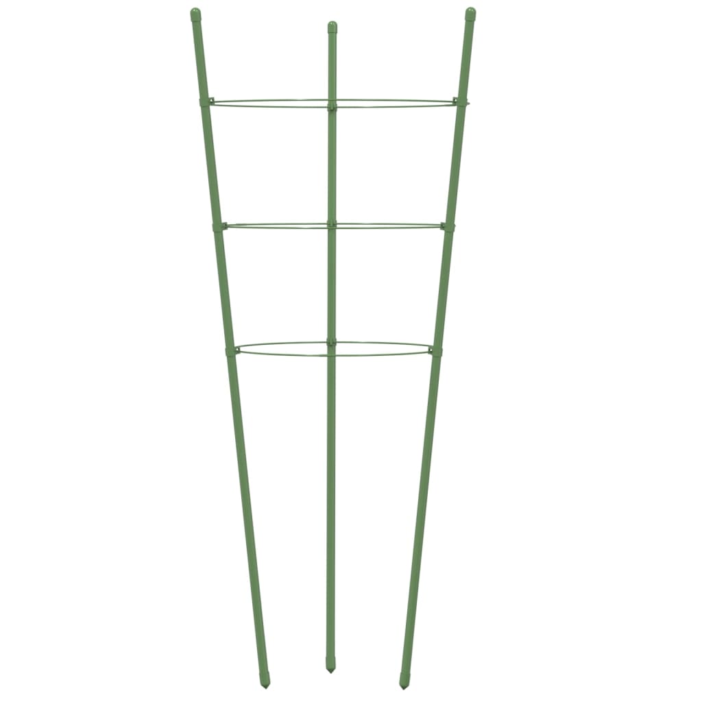 Kolci za vrtne biljke s 3 prstena 5 kom zeleni 45 cm čelični