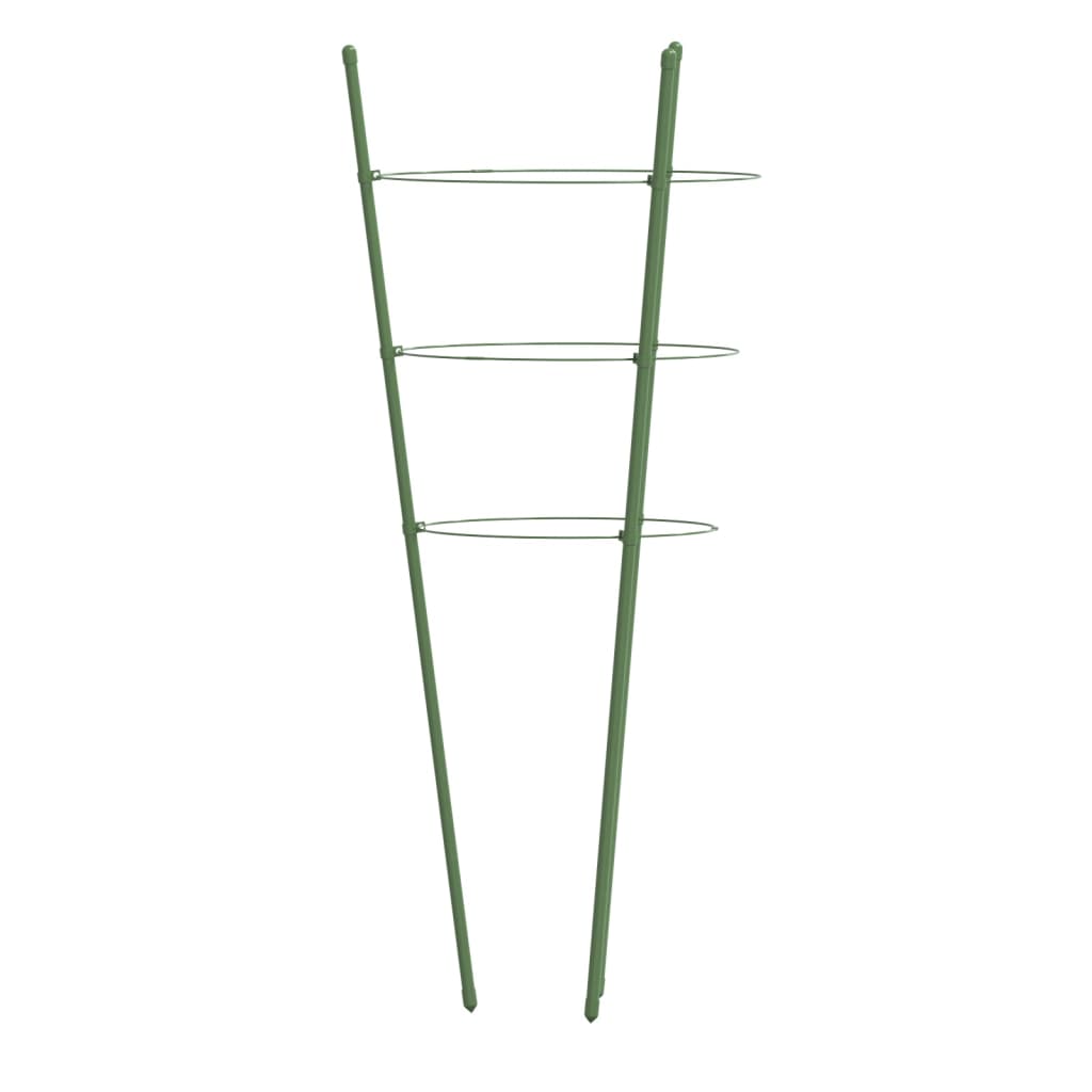 Kolci za vrtne biljke s 3 prstena 5 kom zeleni 75 cm čelični