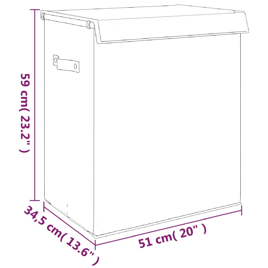 Sklopiva košara za rublje siva 51x34,5x59,5 cm umjetno platno