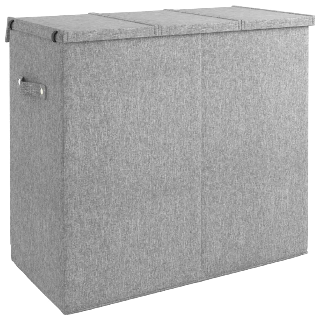 Sklopiva košara za rublje siva 64,5x34,5x59 cm umjetno platno