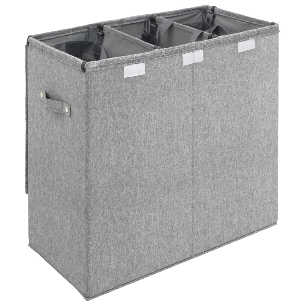Sklopiva košara za rublje siva 64,5x34,5x59 cm umjetno platno