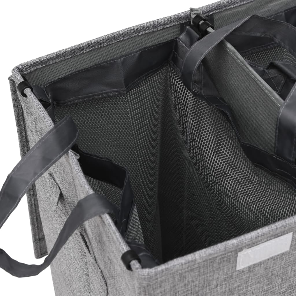 Sklopiva košara za rublje siva 64,5x34,5x59 cm umjetno platno