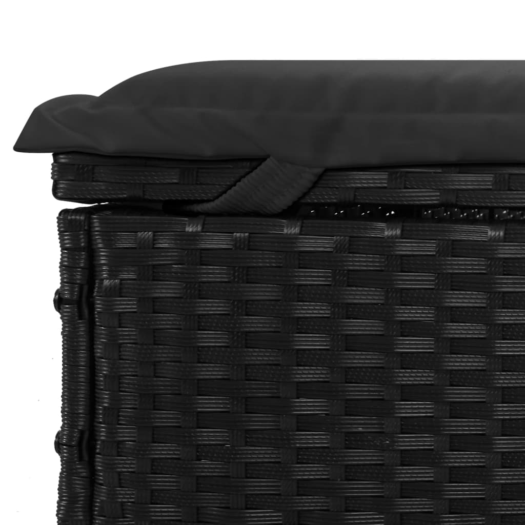 Ležaj za sunčanje sklopivi krov crni 213 x 63 x 97 cm poliratan