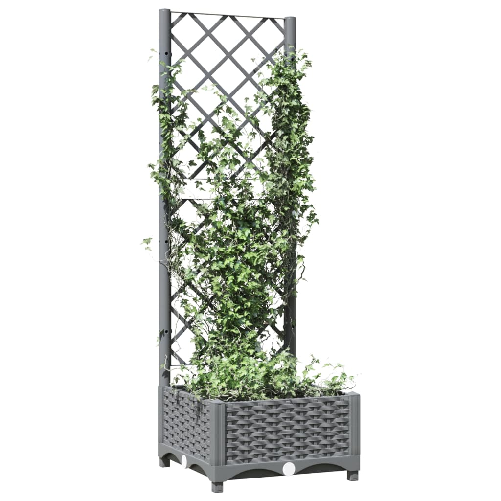Vrtna sadilica s rešetkom svjetlosiva 40 x 40 x 121,5 cm PP