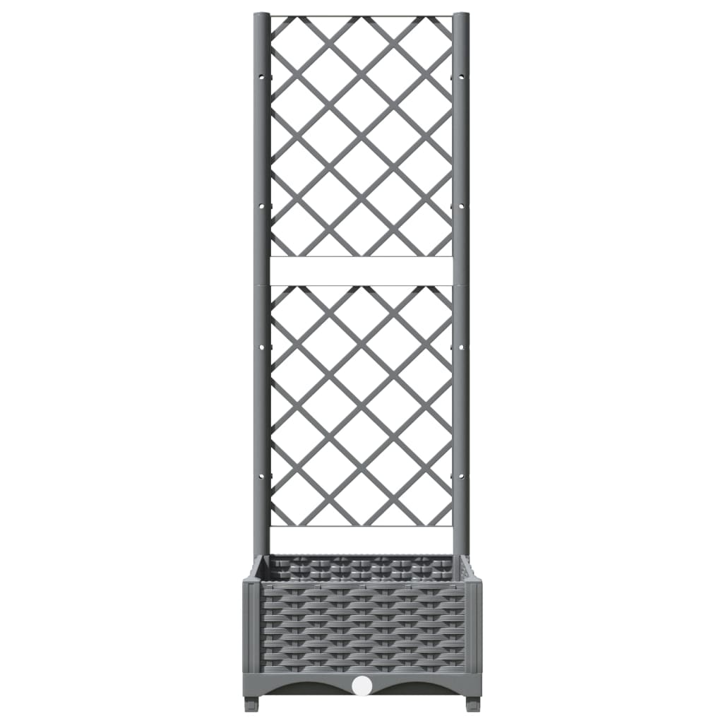 Vrtna sadilica s rešetkom svjetlosiva 40 x 40 x 121,5 cm PP