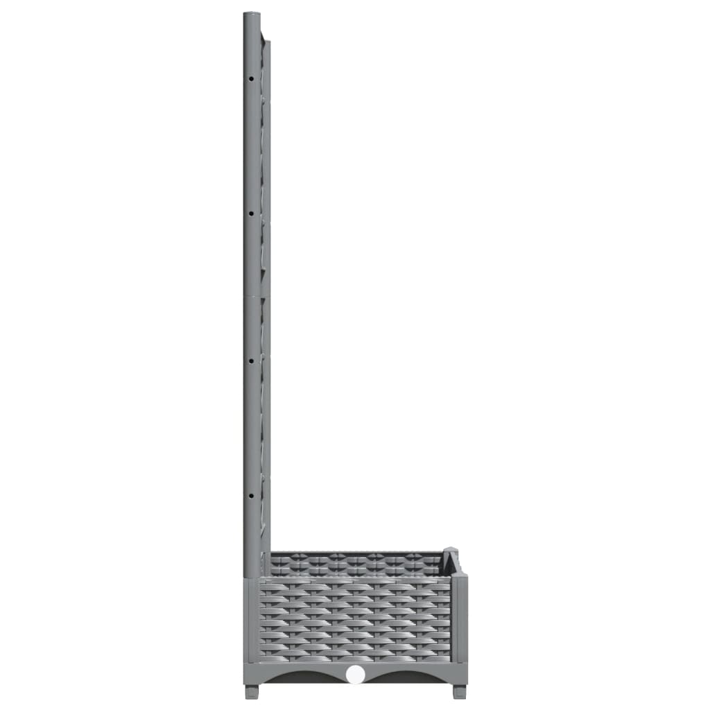 Vrtna sadilica s rešetkom svjetlosiva 40 x 40 x 121,5 cm PP