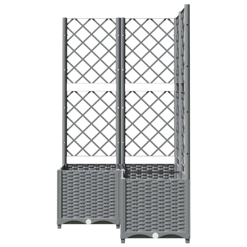 Vrtna sadilica s rešetkom svjetlosiva 80x80x136 cm PP
