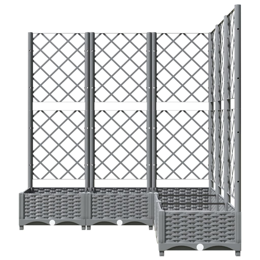 Vrtna sadilica s rešetkom svjetlosiva 120x120x121,5 cm PP