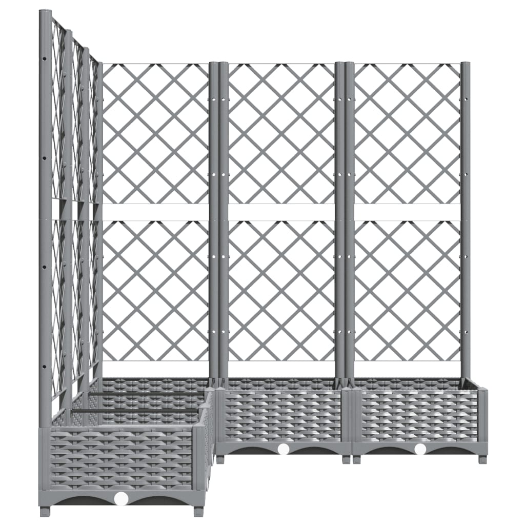 Vrtna sadilica s rešetkom svjetlosiva 120x120x121,5 cm PP
