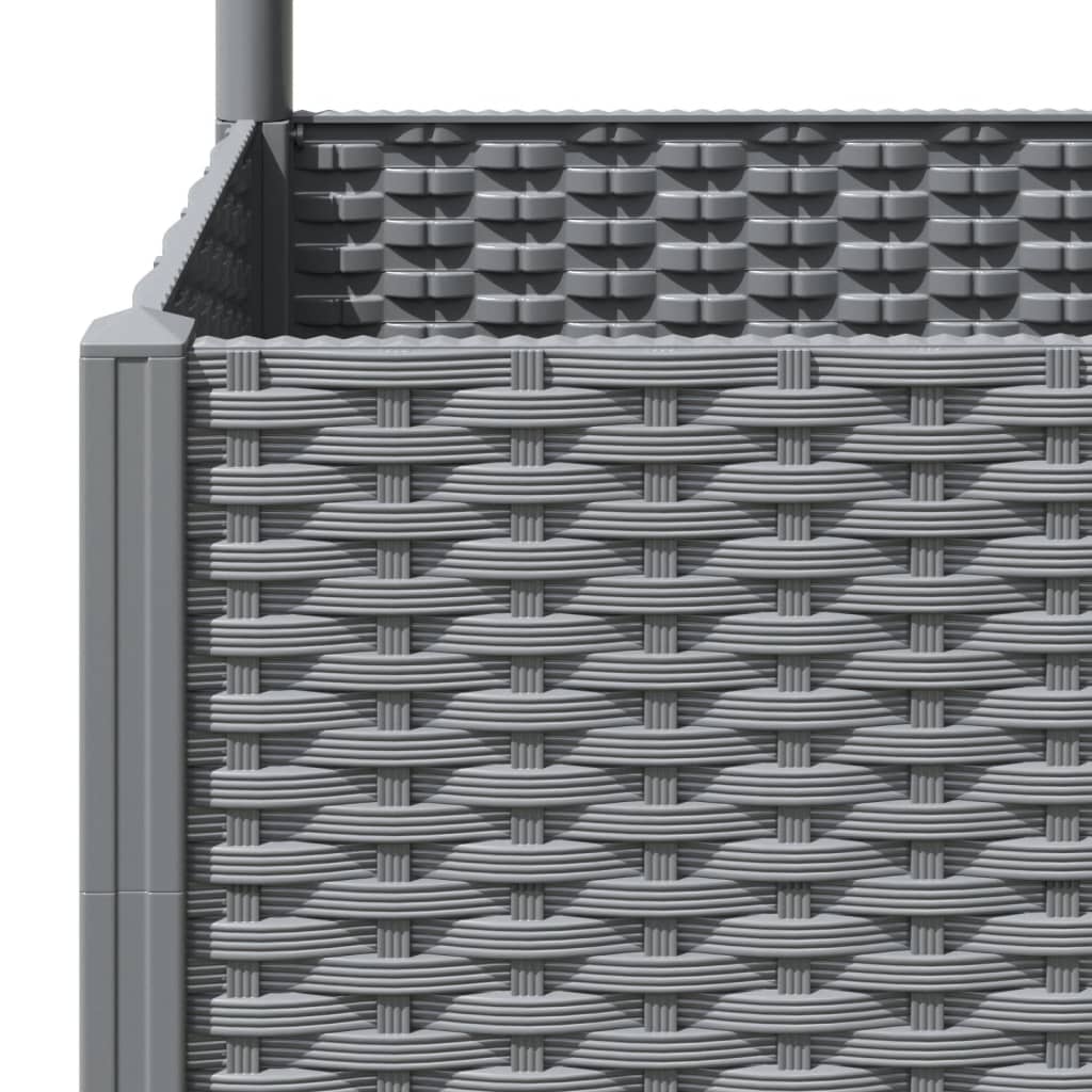Vrtna sadilica s rešetkom svjetlosiva 120 x 120 x 136 cm PP
