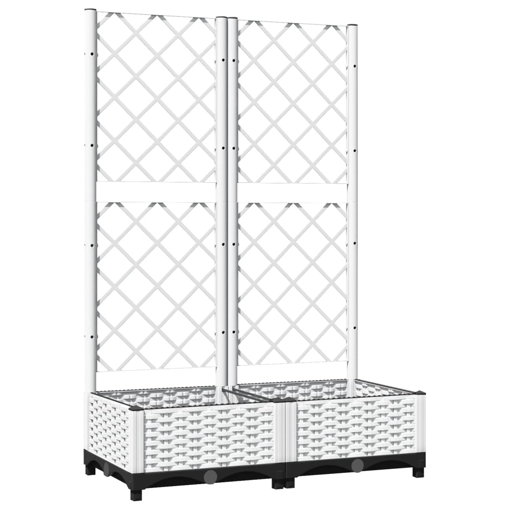 Vrtna sadilica s rešetkom bijela 80 x 40 x 121,5 cm PP
