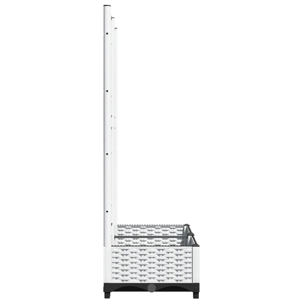 Vrtna sadilica s rešetkom bijela 80 x 40 x 121,5 cm PP