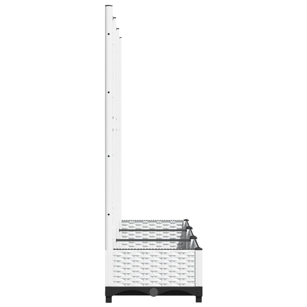 Vrtna žardinjera s rešetkom bijela 120x40x121,5 cm PP