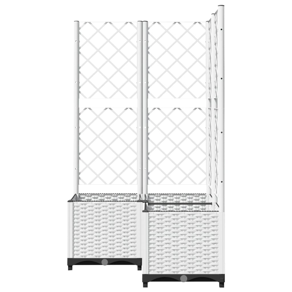 Vrtna sadilica s rešetkom bijela 80 x 80 x 136 cm PP