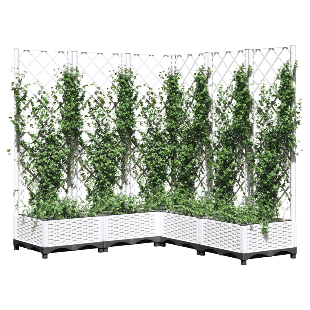 Vrtna sadilica s rešetkom bijela 120 x 120 x 121,5 cm PP