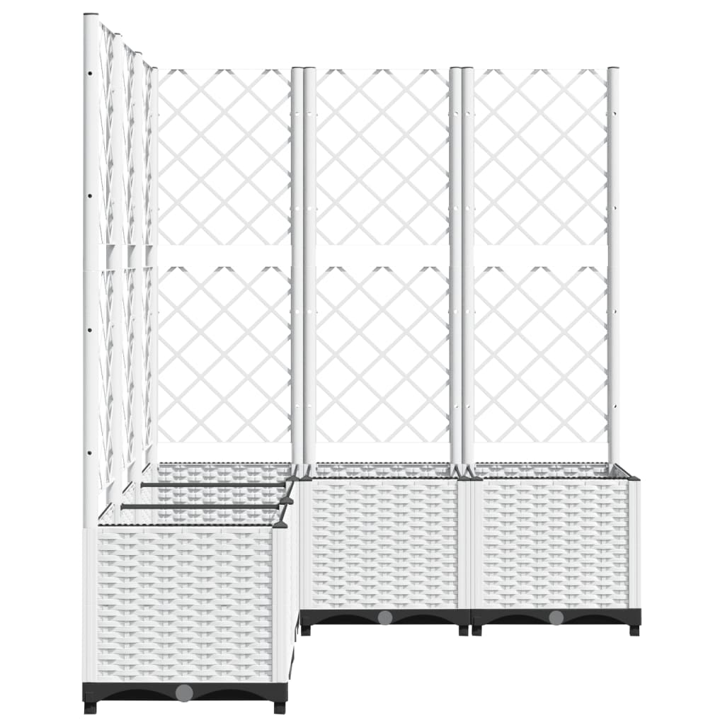 Vrtna sadilica s rešetkom bijela 120 x 120 x 136 cm PP
