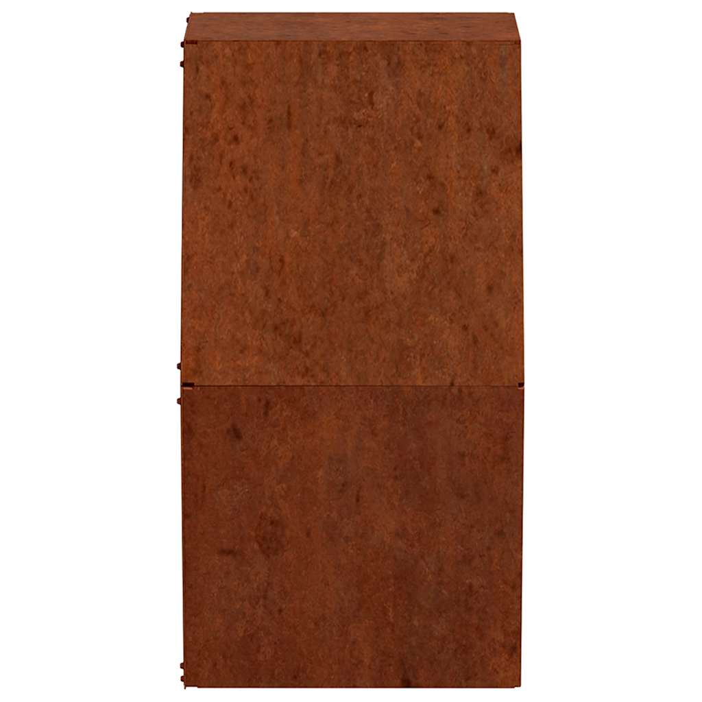 Zidne sadilice 2 kom boja hrđe od čelika COR-TEN 30x10x25 cm