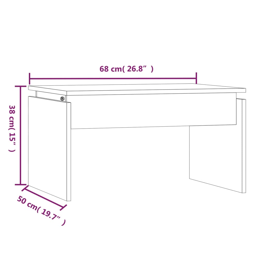 Stolić za kavu boja hrasta 68 x 50 x 38 cm konstruirano drvo