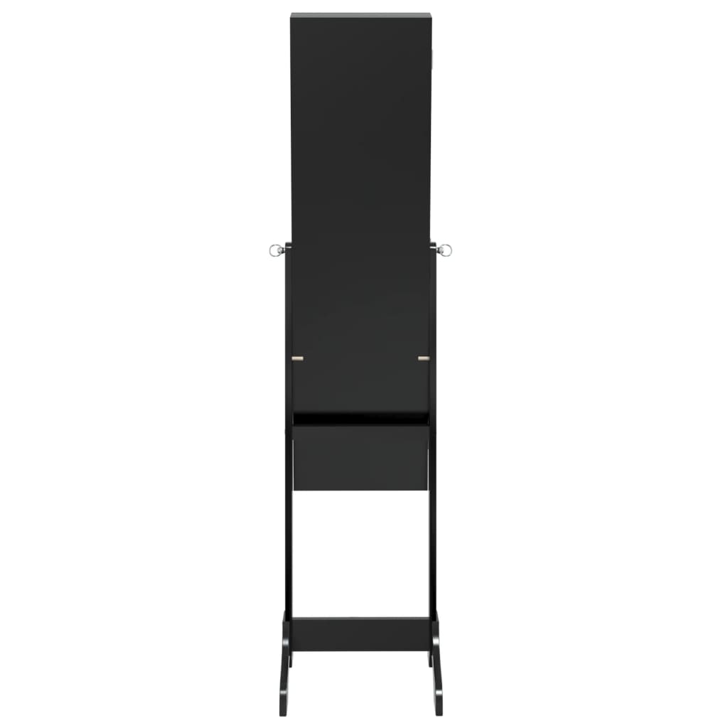Samostojeće ogledalo s LED svjetlima crno 34 x 37 x 146 cm