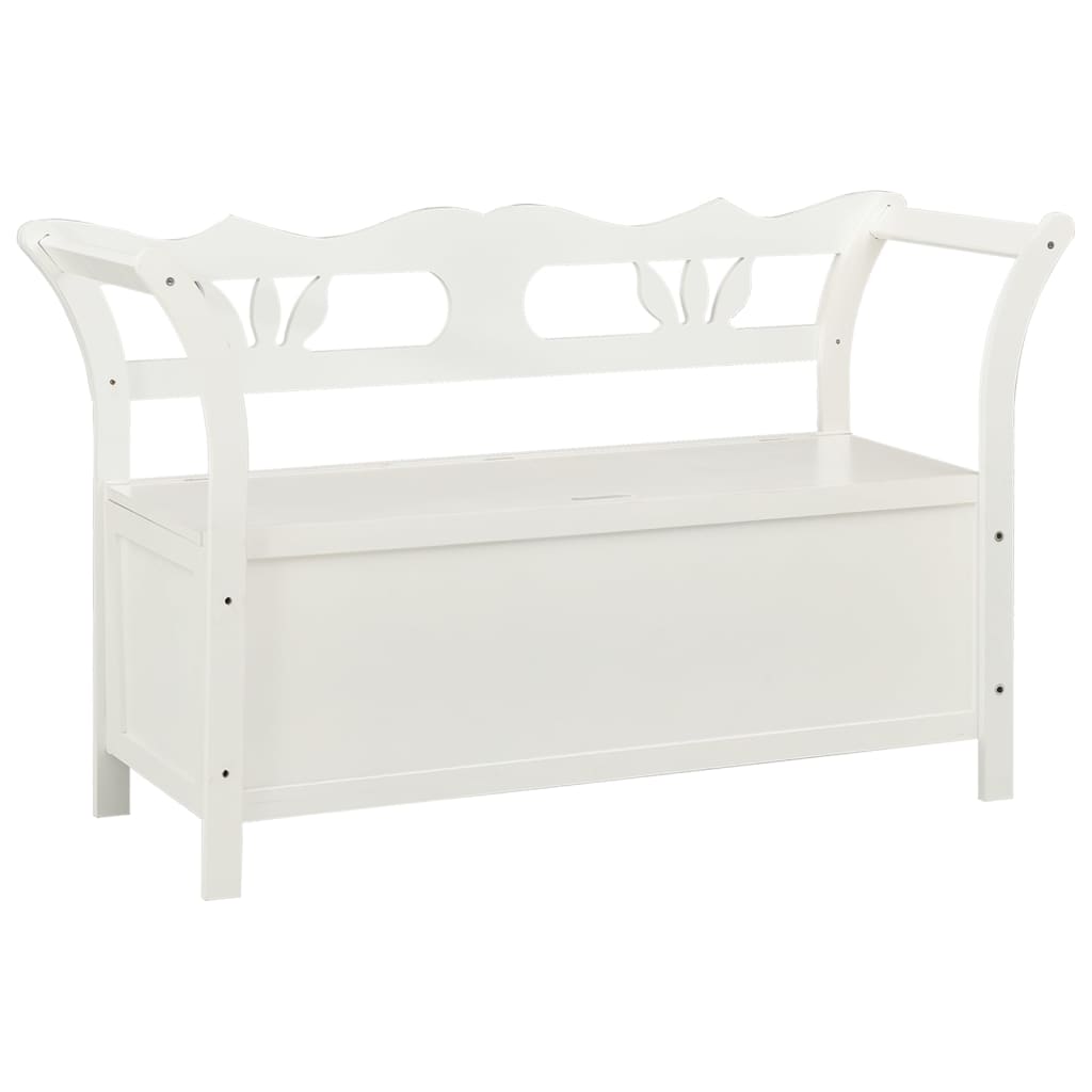 Klupa bijela 107 x 45 x 75,5 cm od masivne jelovine