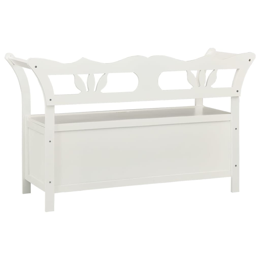 Klupa bijela 107 x 45 x 75,5 cm od masivne jelovine