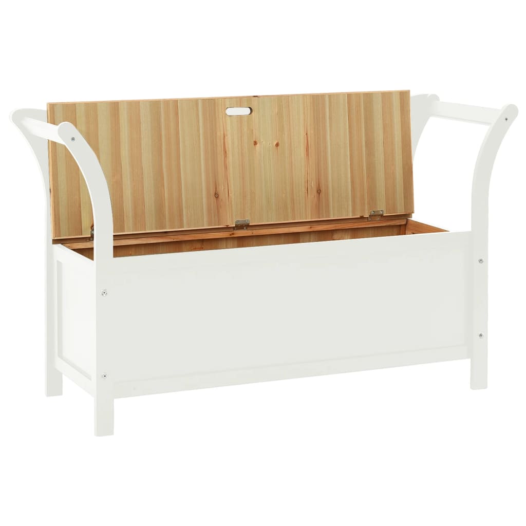 Klupa bijela 107 x 45 x 75,5 cm od masivne jelovine