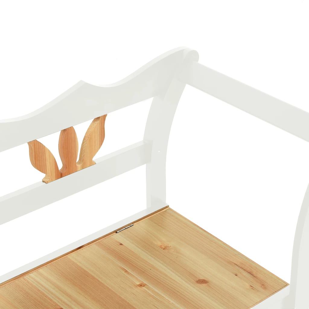 Klupa bijela 107 x 45 x 75,5 cm od masivne jelovine