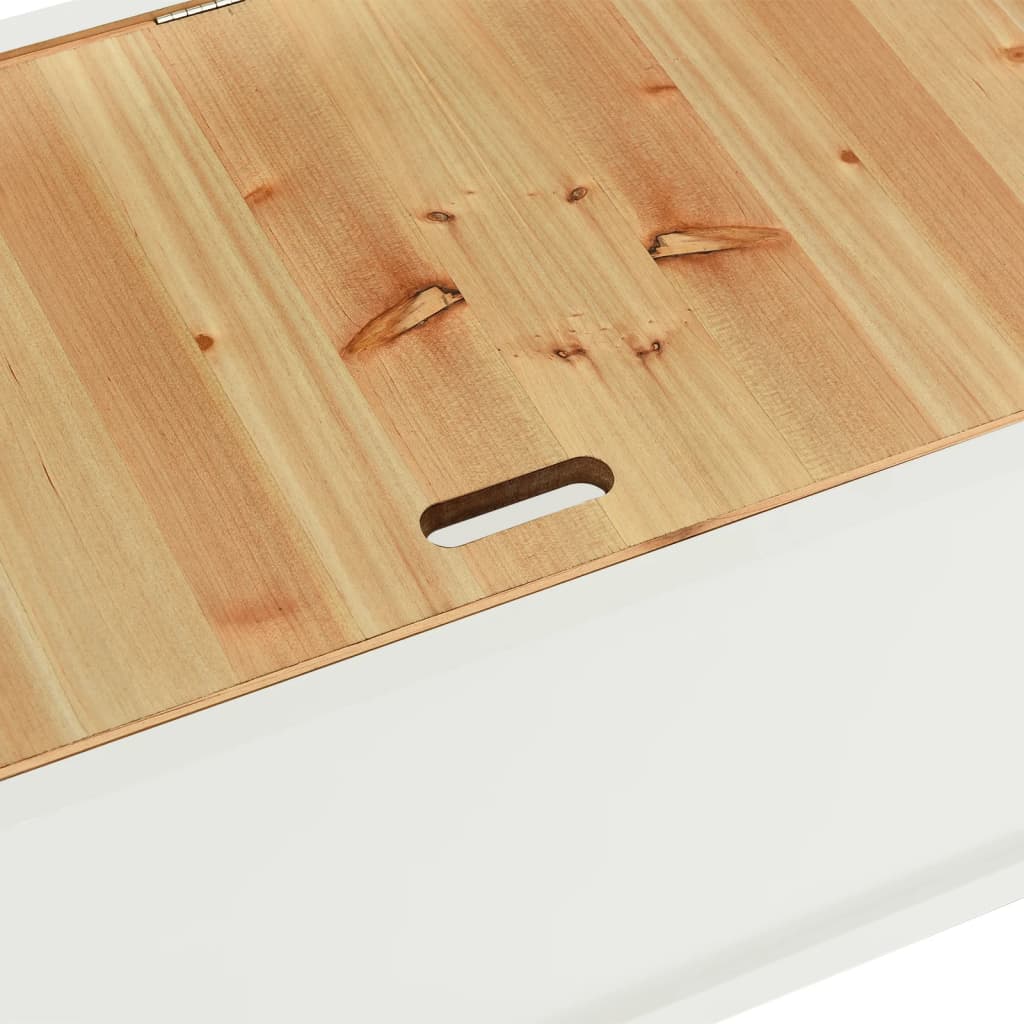 Klupa bijela 107 x 45 x 75,5 cm od masivne jelovine