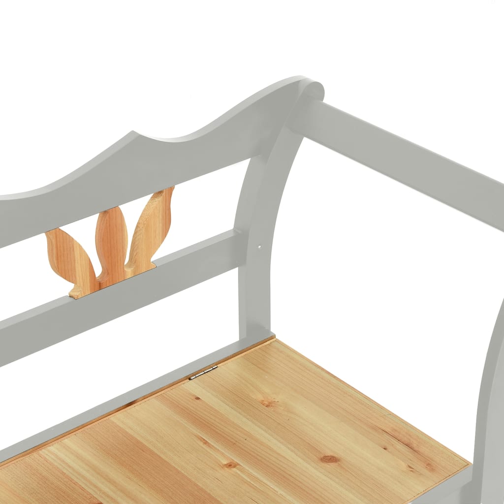 Klupa siva 107 x 45 x 75,5 cm od masivne jelovine