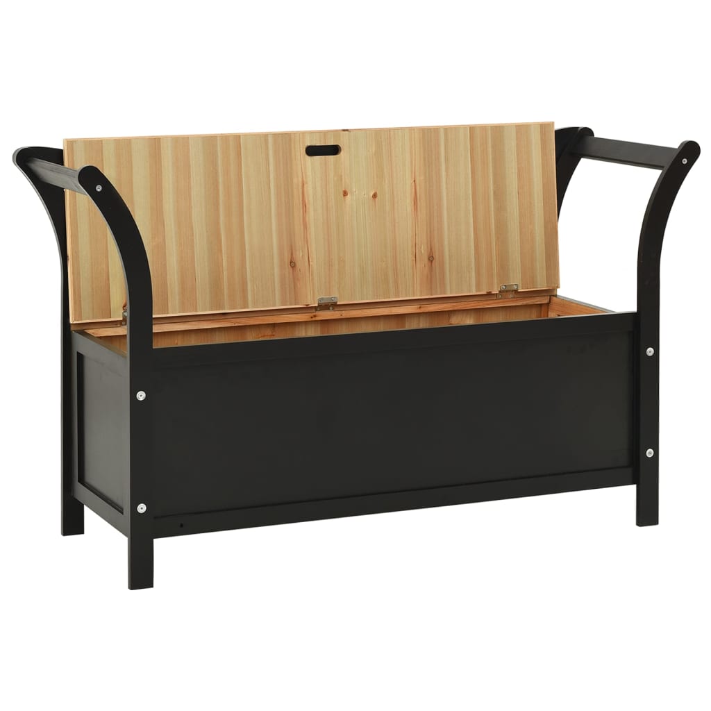 Klupa crna 107 x 45 x 75,5 cm od masivne jelovine