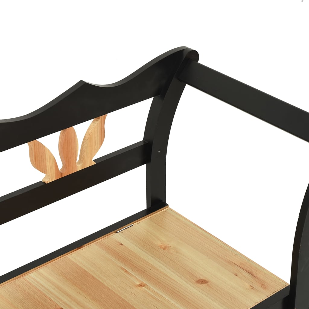 Klupa crna 107 x 45 x 75,5 cm od masivne jelovine