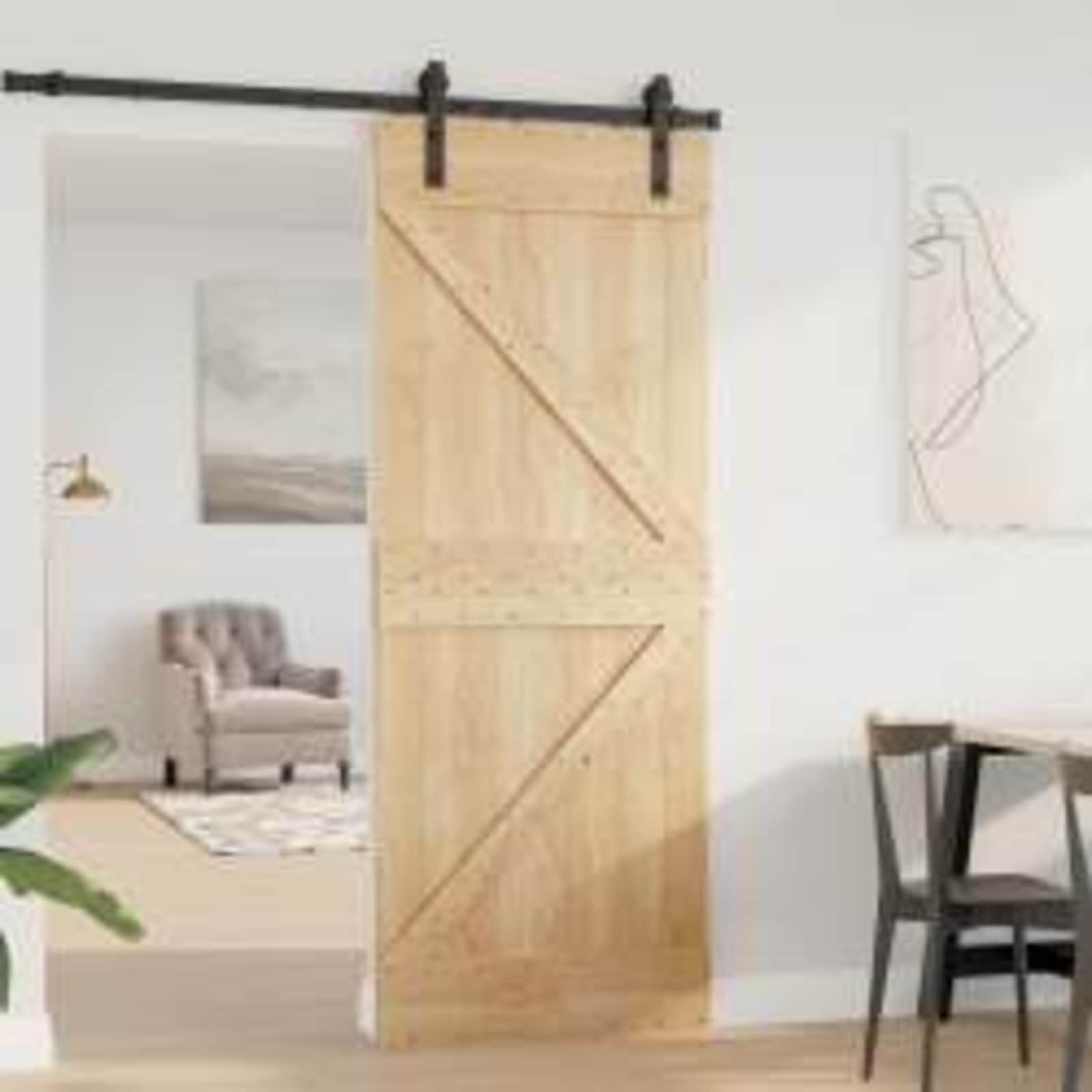 Vrata NARVIK Prirodna 80 x 210 cm Čvrsta borovina