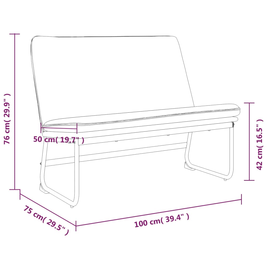 Klupa plava 100 x 75 x 76 cm od tkanine