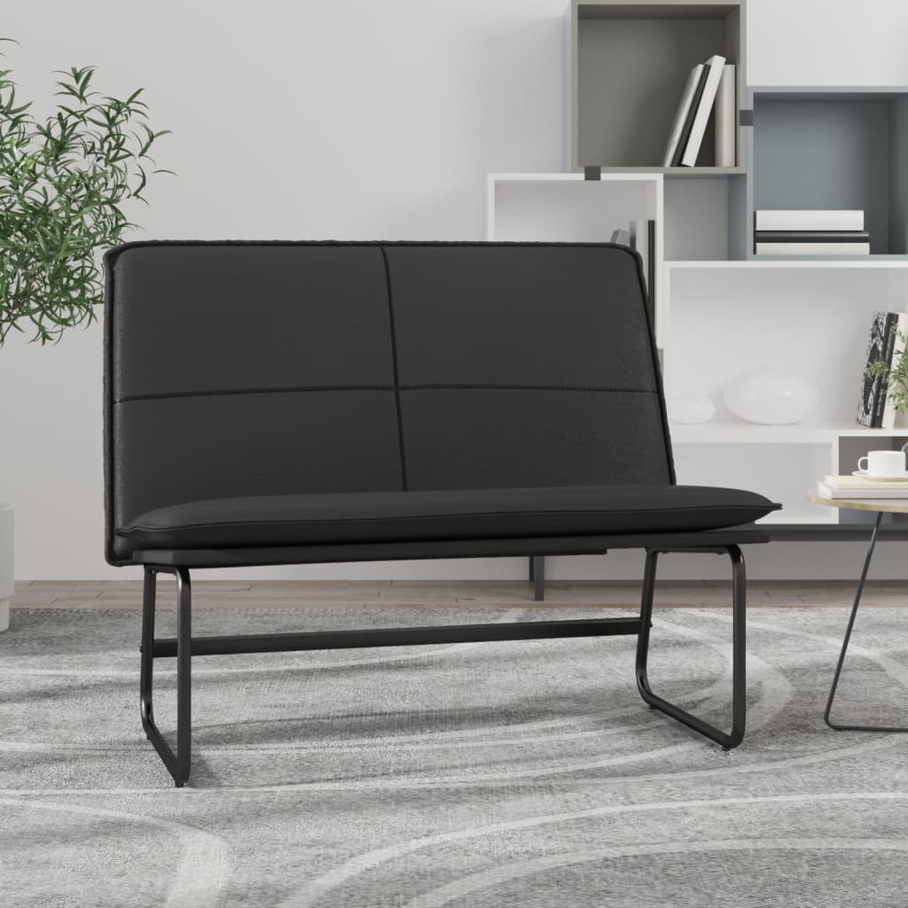 Klupa crna 100 x 75 x 76 cm od umjetne kože