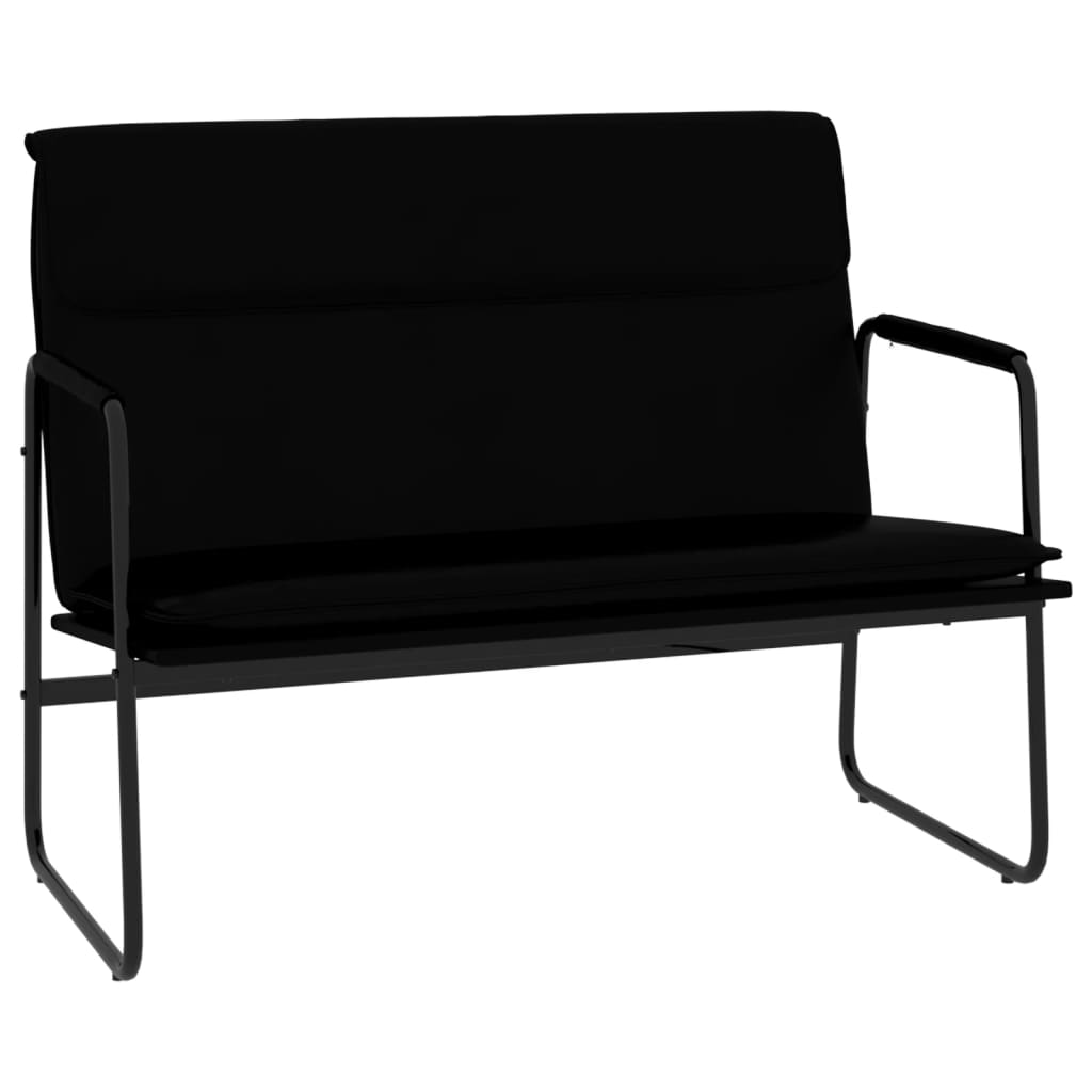 Klupa crna 100 x 64 x 80 cm od umjetne kože