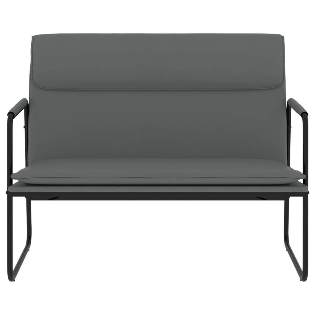 Klupa siva 100 x 64 x 80 cm od umjetne kože