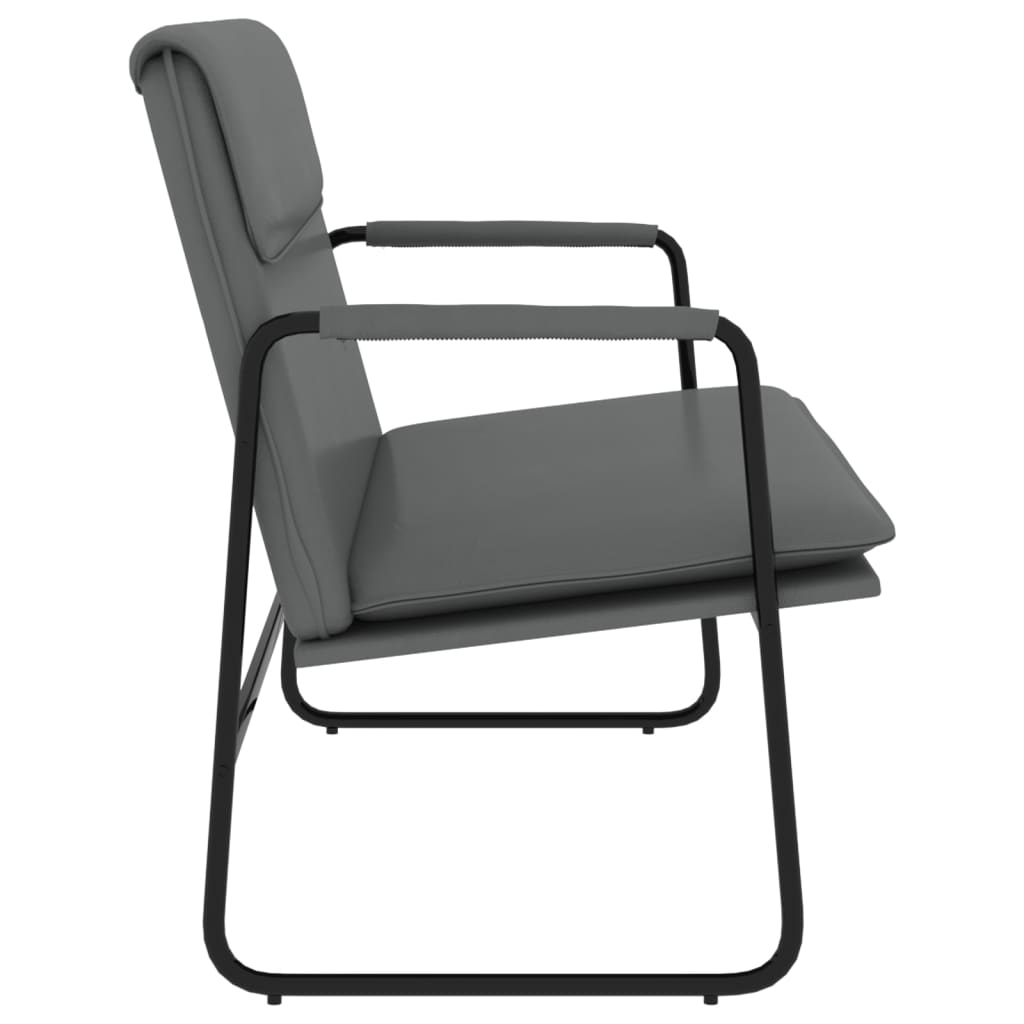Klupa siva 100 x 64 x 80 cm od umjetne kože