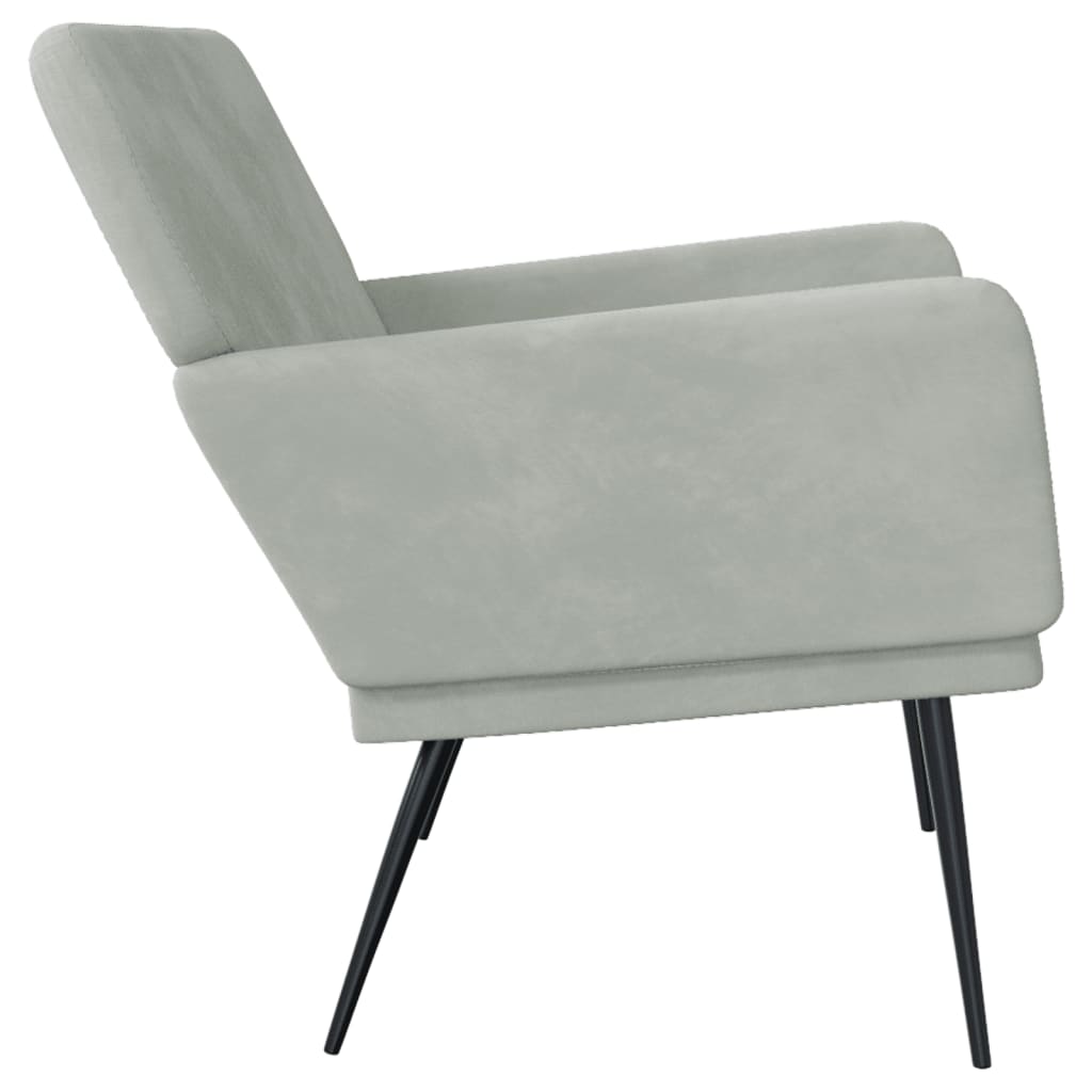 Klupa svjetlosiva 108 x 79 x 79 cm baršunasta