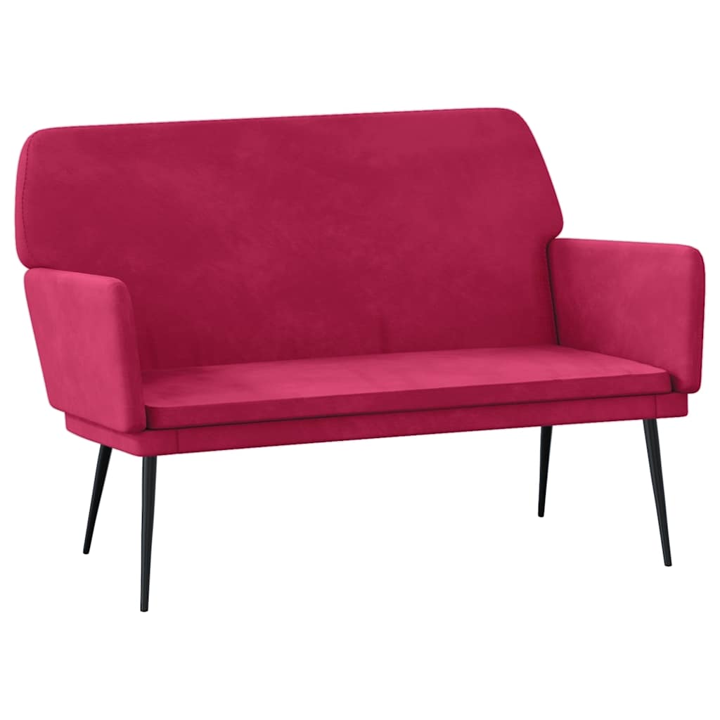 Klupa crvena boja vina 108 x 79 x 79 cm baršunasta