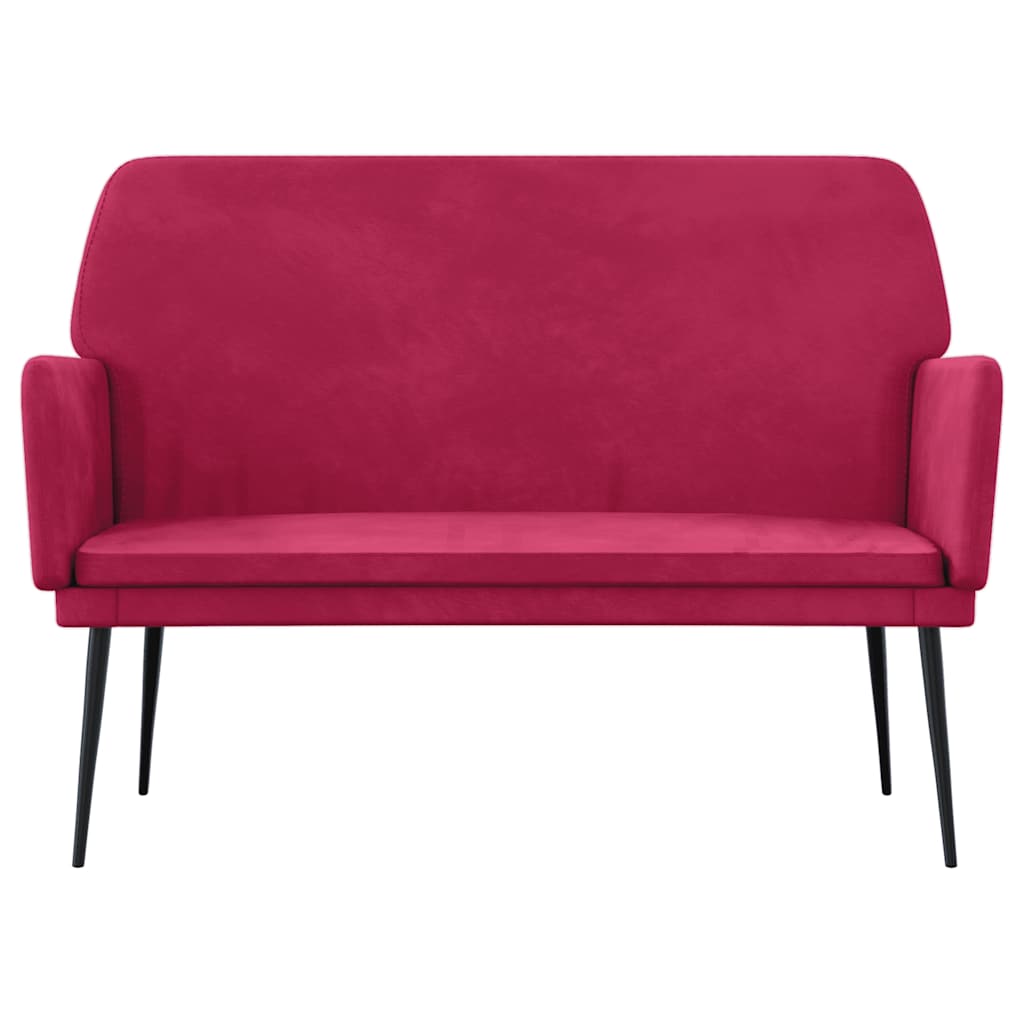 Klupa crvena boja vina 108 x 79 x 79 cm baršunasta