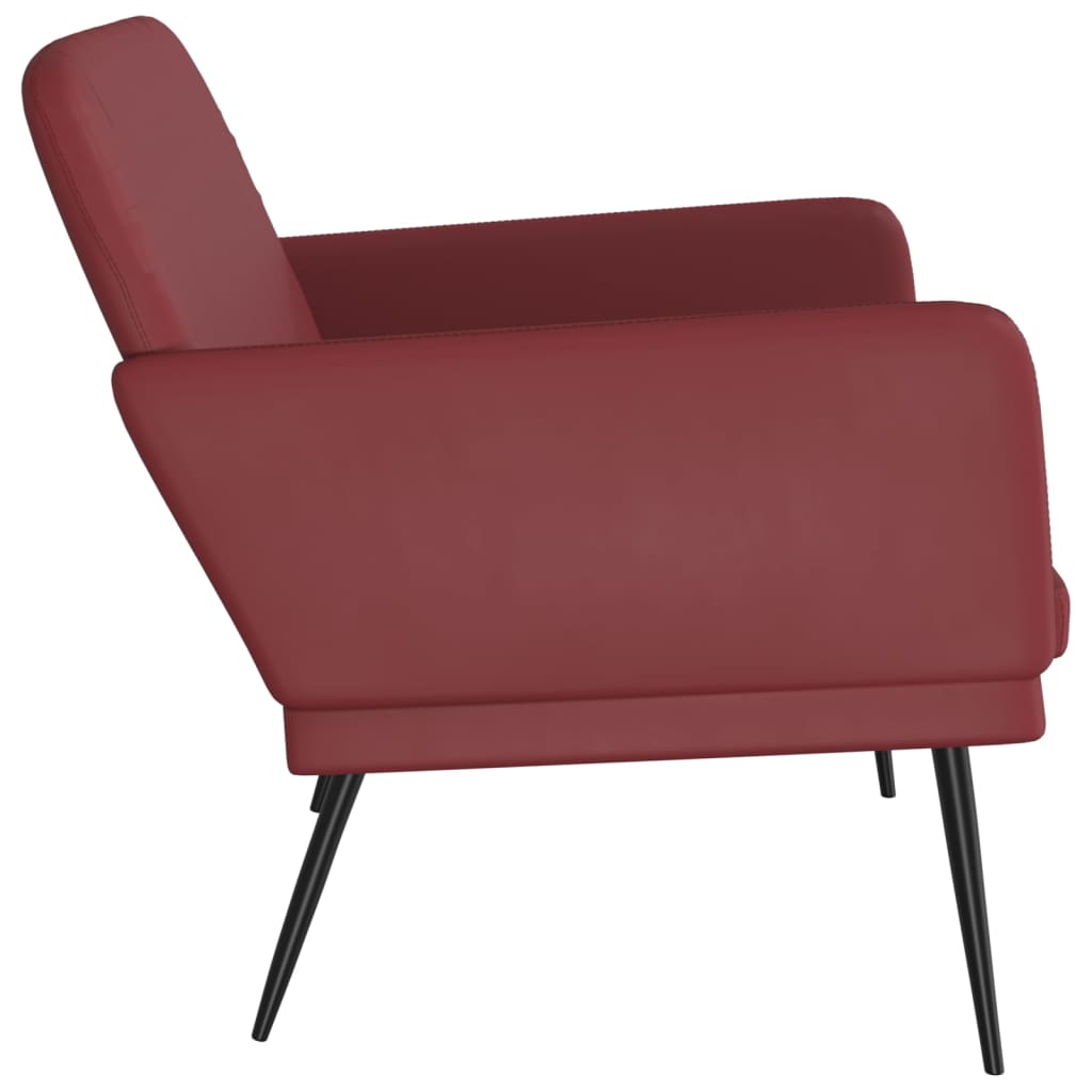 Klupa crvena boja vina 107x80x81 cm od umjetne kože