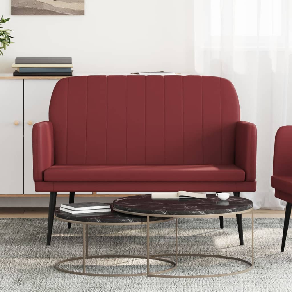 Klupa crvena boja vina 107x80x81 cm od umjetne kože