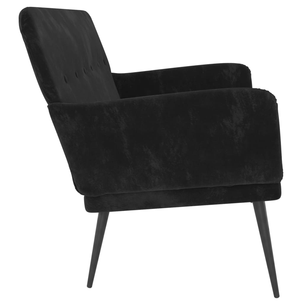 Klupa crna 108 x 35 x 41 cm baršunasta