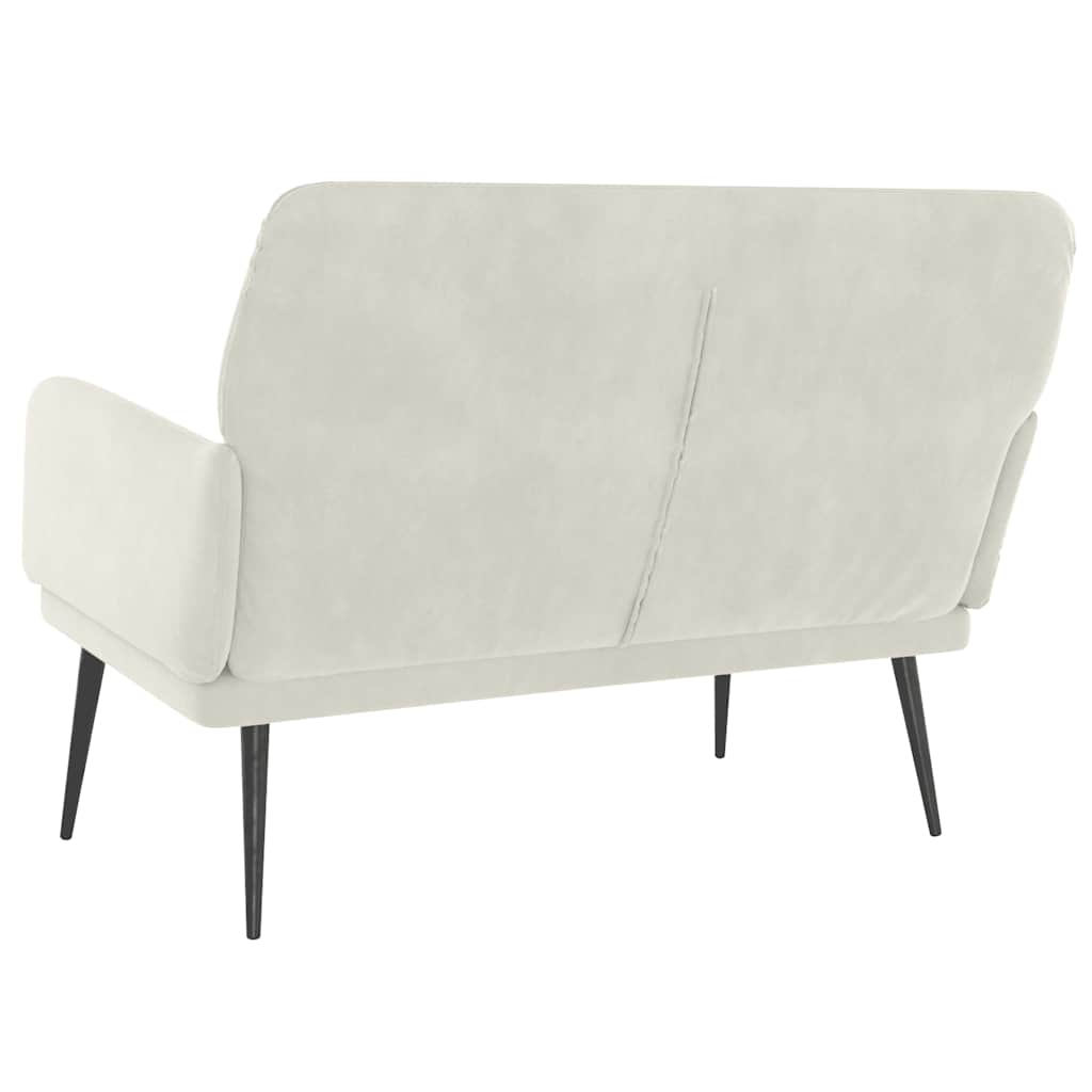 Klupa krem 108 x 79 x 79 cm baršunasta