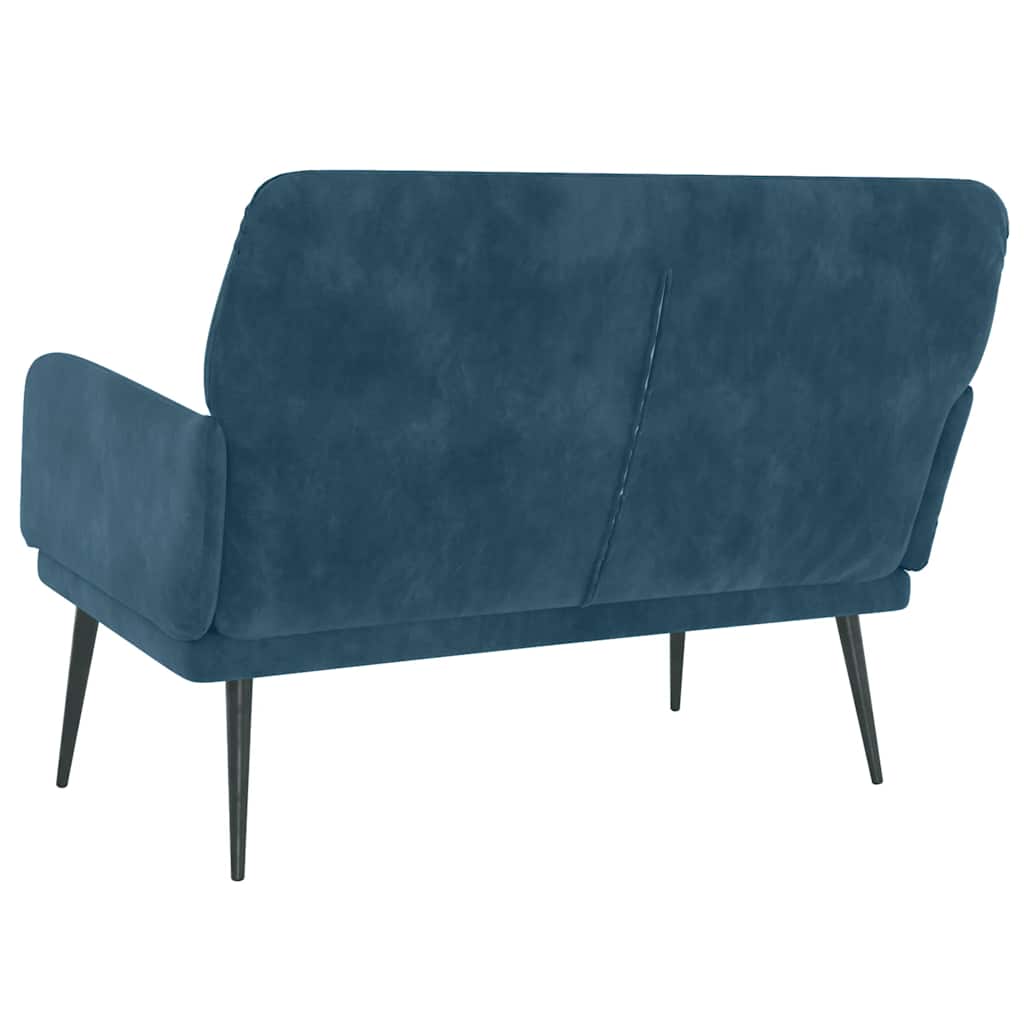 Klupa plava 108 x 79 x 79 cm baršunasta