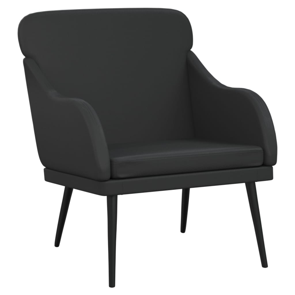 Fotelja crna 63 x 76 x 80 cm od umjetne kože